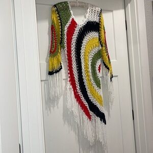 Boutique crochet bathing suit cover up, One Size, color tie dye